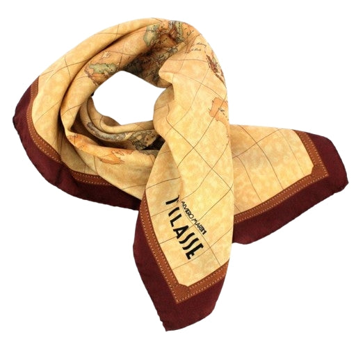 Alviero Martini Foulard Geo Classic 70x70  cm Bordo Burgundy  K 3170  Aloe  Col. 0304 100% seta